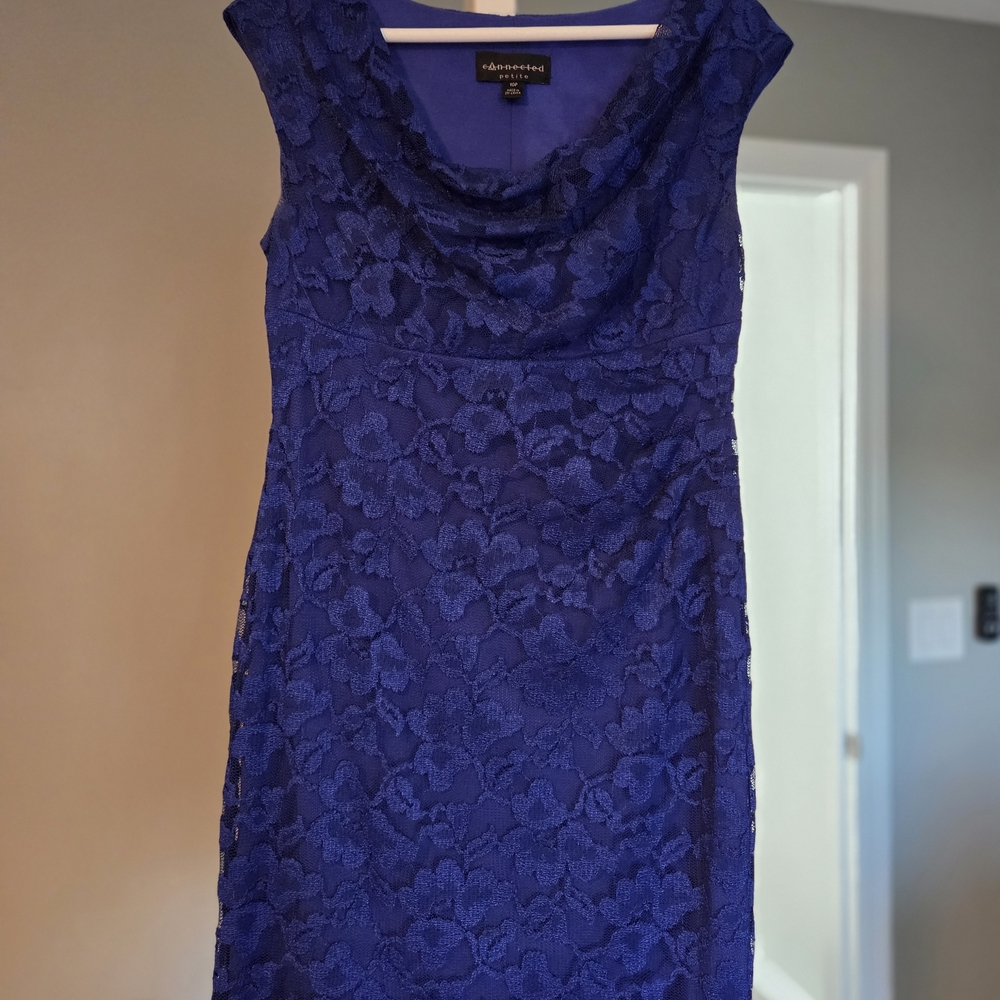Elegant Blue Lace Dress